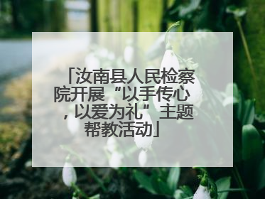 汝南县人民检察院开展“以手传心，以爱为礼”主题帮教活动